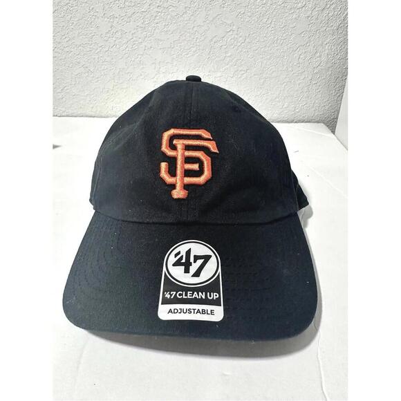 '47 San Francisco Giants Clean Up Black Adjustable Strap Hat Dad Cap - Picture 1 of 6